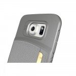 Wholesale Samsung Galaxy S6 Credit Card Fiber Hybrid Case (Gray)